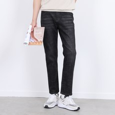 다꾸앙 남성용 빅사이즈 탄탄 세미 테이퍼드 워싱 청바지 G06S8 pj5528