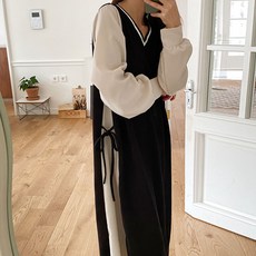 bori yoyo V領長版連身裙 大尺碼 孕婦裝 a752