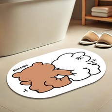 lurluhome 情侶背影珪藻土廚房浴室地墊, 憤怒二人組