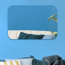 위미러 어라운드 노프레임 둥근사각 일반거울 중형 벽부착형 가로형