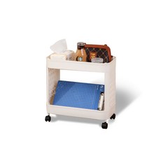 Mabel In Home Dimore 善用空間窄身移動式推車收納架, 白色, 2層