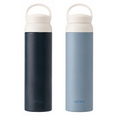 KENTA Urban 雙層真空不鏽鋼隨行杯2件套組, 1套, 500ml, 深海藍, 蘇打藍