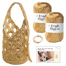 Yarna 金屬編織繩橄欖包套組, 104 金色, 1套