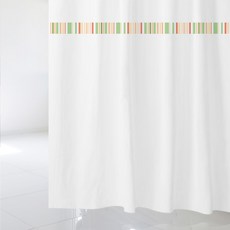 디자인수풀 샤워 커튼 SC614 S 1520 x 1880 mm + 스테인리스 고리 12p + 화이트 커튼봉 세트, 1세트, 멀티(혼합)컬러