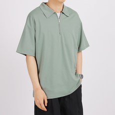 DKA 남성용 냉감 통기성 쿨링 오버핏 반집업 반팔 카라 티셔츠 F05M15_tp5103