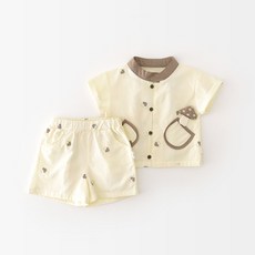 STARDOOR 幼兒蘑菇雙口袋短袖上衣 + 下著套裝
