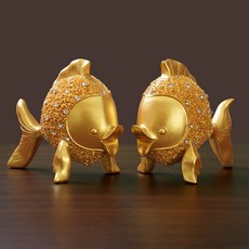 帶來財富與幸福的黃金鯉魚 2入, 金色