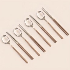 Cuisine de Maman 純粹系列 4人份餐具組 棕色, 湯匙 4入+筷子 4雙, 1組