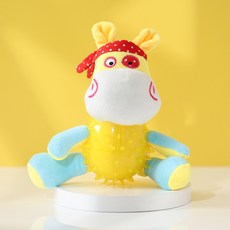 PASTEL PET 寵物圓點耳朵TPR縫製玩具, 河馬, 1個