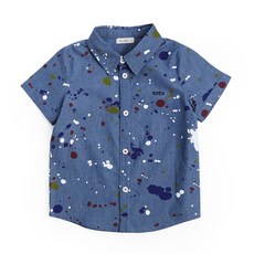 ToTo Heros 孩童潑漆花紋短袖襯衫