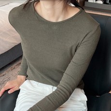 슈가펀 여성용 멘체릿 뒤트임 데일리 티셔츠