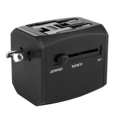 DOXX 여행용 충전기 어댑터 USB 포트 2구 + C type 1구 블랙 DX-TA200, 1개