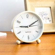 맙소샵 모던 무소음 아날로그 탁상시계 YK144, 화이트