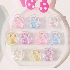 아기코끼리 홀로그램 미니 집게핀 5종 x 2p 세트 토끼