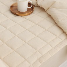 tacca tacca 四季水洗純棉固定帶床墊, 米色