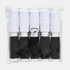 소잉바이핸드 실고무 2종 x 5p 세트, 화이트, 블랙, 1세트