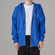 HIHOO 方形印花棉質連帽拉鍊外套 T21710