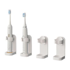 Homevanesse 黏貼式 簡易組裝 浴室裝潢 瀝水 電動牙刷架, 白色, 4個