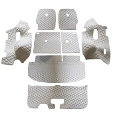 차팡 SS원단 트렁크매트 풀세트 + 3열 자동 도어매트 LED 유, 바닐라베이지, 팰리세이드 하프모델 7인승, 기아