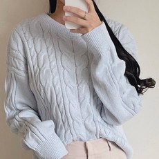 Ramir 女款馬卡龍色麻花圓領針織衫