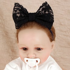 arang.rorang 兒童淑女蕾絲立體蝴蝶結柔軟髮帶