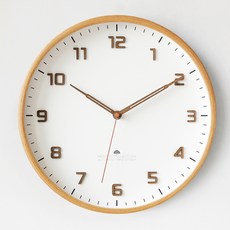 MJK 山毛櫸木原木電波掛鐘, 自然色