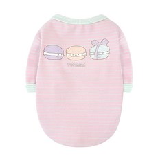 PETSLAND 寵物線條拼色T恤, 粉色