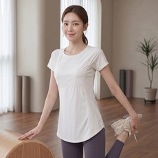 INFIOUS 女款素色線條中長版跑步短袖T恤 I263-0440