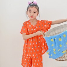 女童款Babishon短袖緹花睡衣上下套裝
