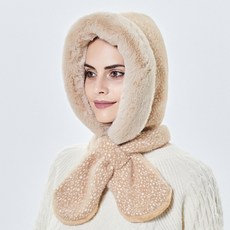 NAYASTYLE 一體式防寒帽 DJBG-136, 棕色(DJBG-136-6)