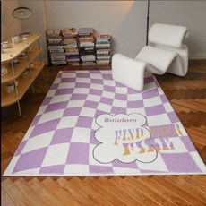 清新色彩風棋盤格紋地毯