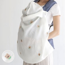 Ymmama 嬰幼兒用多功能人造絲連帽毯, 熊