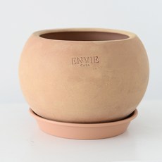 ENVIE CASA 越南陶盆 櫻桃 O170 PP底盤組, 蜜桃色, 1個