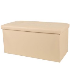 Sweetjoy 經典折疊儲物椅長凳大號, 米色