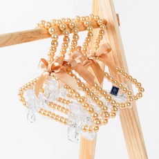 DING DONG PET 寵物服裝專用珠串夾式衣架 金色, 5個