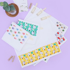 비단길 모무 어린이집 고리 핸드타월 애니멀, 랜덤발송, 5개