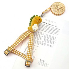 반려동물 요런개 러블리 공룡 하네스 + 리드줄 세트, 04옐로우, 1세트