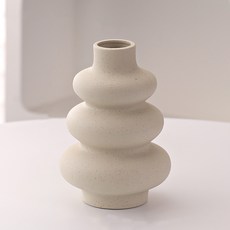 MarketA 波浪造型三層陶瓷裝飾花瓶, 單一顏色