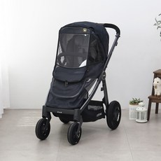 MOMNEST S型嬰兒推車蚊帳罩 豪華版 相容Oyster3 Bugaboo Dragonfly Dune Solo Priam, 1個, 藍黑色