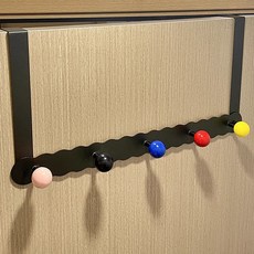 Monde Spot 色彩繽紛堅固免打孔門後縫隙掛鉤 衣架掛鉤 5入 YY57554, 黑色, 1個