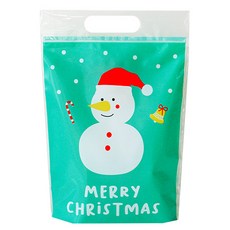 聖誕印花PVC夾鏈鍊袋 20*30cm, 溫和的雪人, 30個