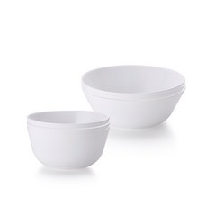 Corelle Brands 康寧餐具 Pyrex 牛奶玻璃飯碗湯碗3人份套裝, 飯碗 3入 + 湯碗 3入, 牛奶白