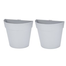 Raon Factory 免鑽孔簡約室內裝飾壁掛式黏貼花盆, 灰色