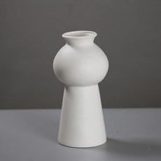 RIVER-GREEN 陶瓷造型花瓶 C款, 白色的