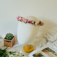 Artizy自助婚禮新娘派對假花花冠, 粉紅色