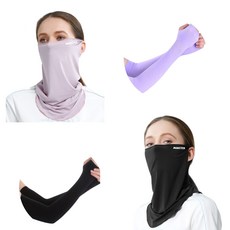 몬스터 아이스 마스크 2종 + 토시 2종 세트, 퍼플, 블랙, FREE