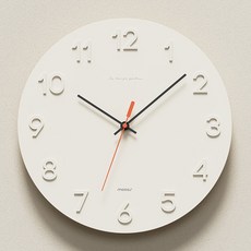 mooas 3D立體字體靜音掛鐘, 奶油色