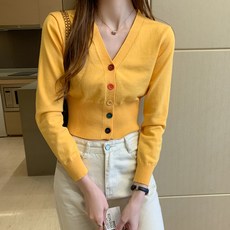 Awesomeful 女款 Tina 彩色鈕扣短版開襟衫 A25FC080702