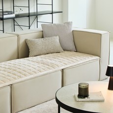 HANSSEM 沙色超細纖維冬季沙發墊 3人座