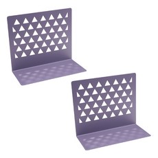 三角沖孔L型鐵製書擋 YT_RA763 2入, 紫色